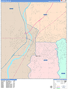 Idaho Falls  Wall Map Color Cast Style
